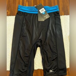 Mizuno Sliding Shorts Black Shorts with Blue Waistband SMALL